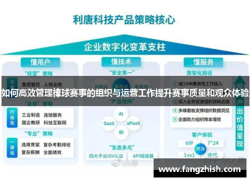 如何高效管理棒球赛事的组织与运营工作提升赛事质量和观众体验